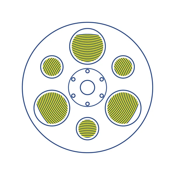 Film Reel Pictogram Dunne Lijn Ontwerp Vectorillustratie — Stockvector