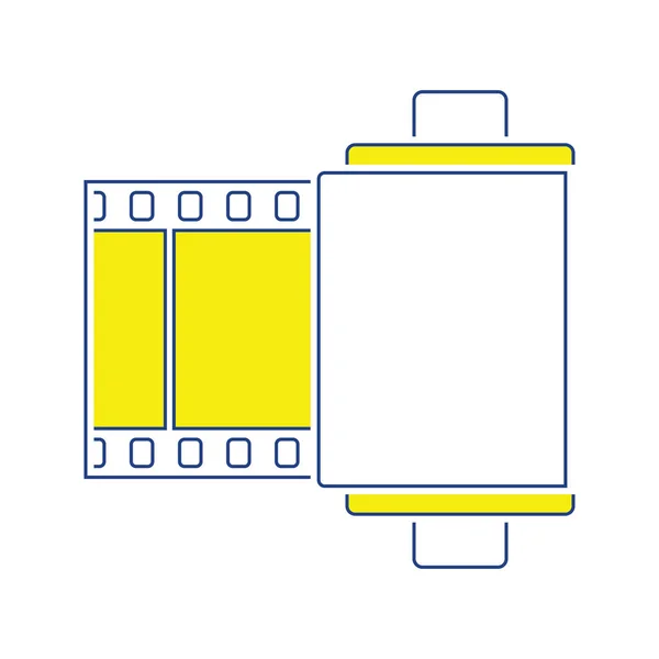 Icono Carrete Cartucho Foto Diseño Línea Delgada Ilustración Vectorial — Archivo Imágenes Vectoriales