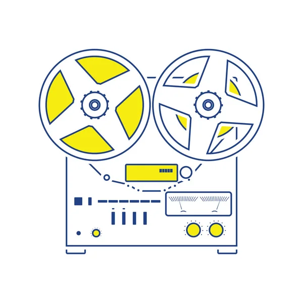 Kassettenrekorder Symbol Dünne Linie Design Vektorillustration — Stockvektor