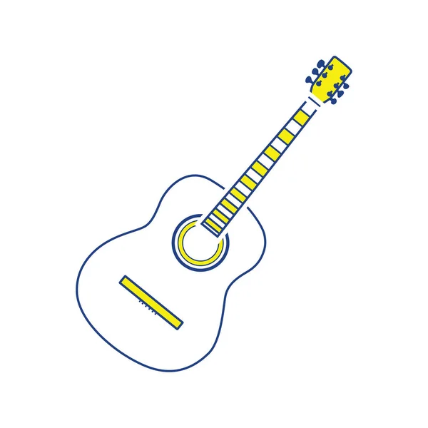 Acoustic Guitar Icon Thin Line Design Vector Illustration — Stock Vector