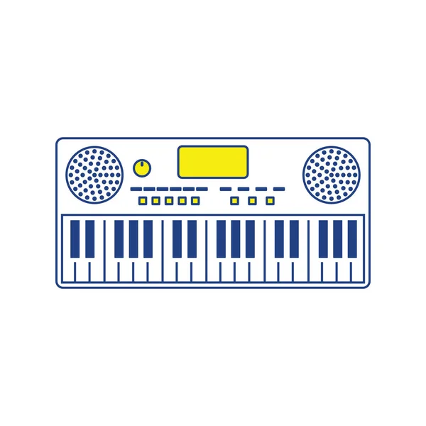 Значок Музыкального Синтезатора Тонкая Линия Дизайна Векторная Иллюстрация — стоковый вектор