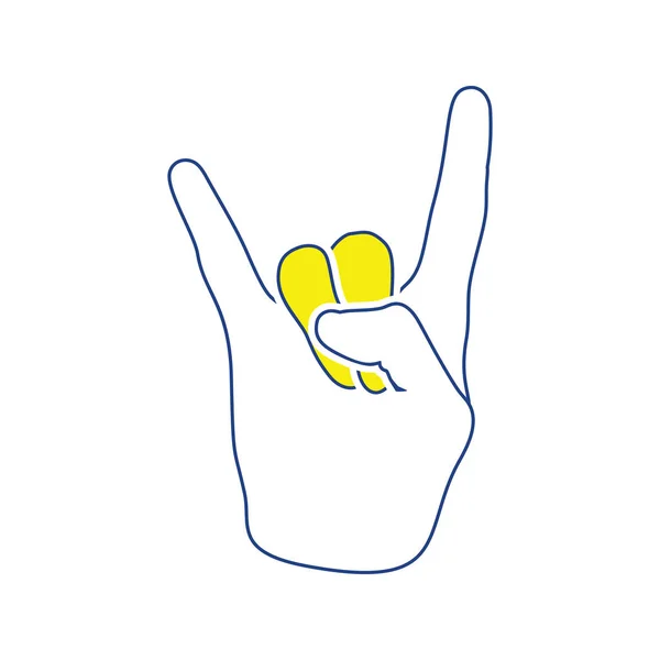 Rock Hand Symbol Dünne Linie Design Vektorillustration — Stockvektor