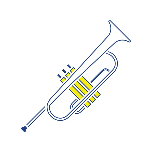 Horn Symbol Dünne Linie Design Vektorillustration — Stockvektor
