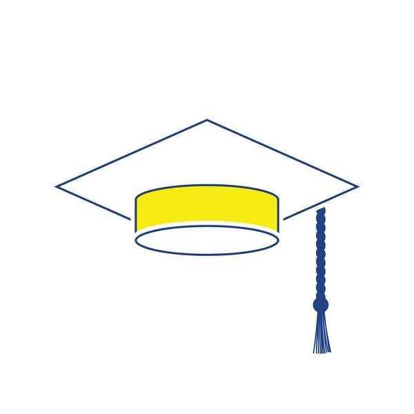 Icon Graduation Cap Thin Line Design Vector Illustration — Stock Vector