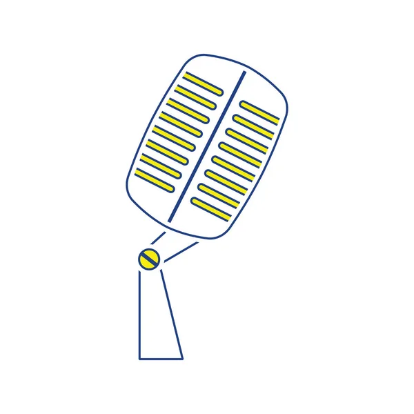 Stare Ikony Mikrofonu Cienka Konstrukcja Ilustracja Wektorowa — Wektor stockowy