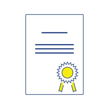 Simge diploma. İnce çizgili tema. Vektör çizim.