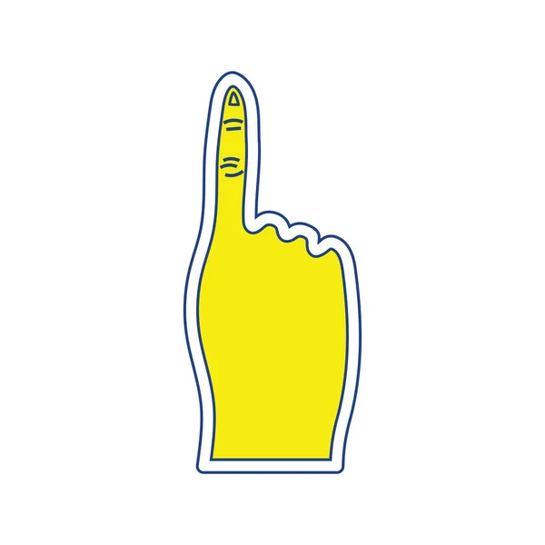 Fans Schäumen Mit Dem Finger Dünne Linie Design Vektorillustration — Stockvektor