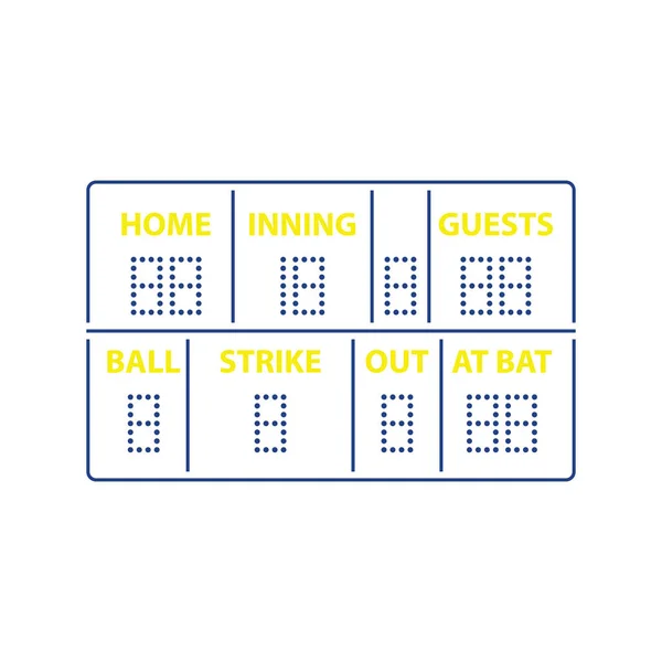 Baseball Scoreboard Icon Thin Line Design Vector Illustration — Stock Vector