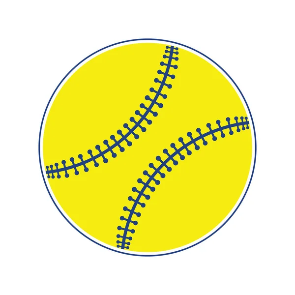 Baseball Ball Icon Thin Line Design Vector Illustration — Stock Vector