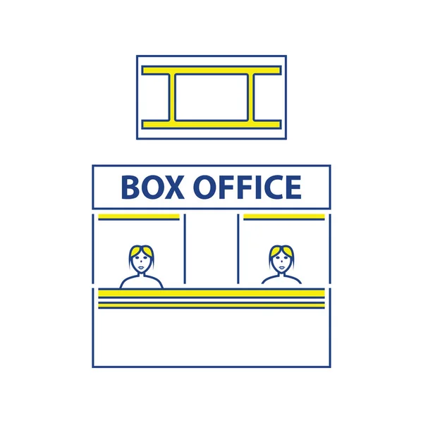 Box Office Εικονίδιο Λεπτή Γραμμή Σχεδίασης Εικονογράφηση Διάνυσμα — Διανυσματικό Αρχείο