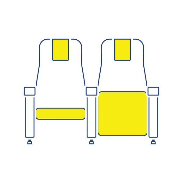 Cinema Seats Icon Thin Line Design Vector Illustration — Stock Vector