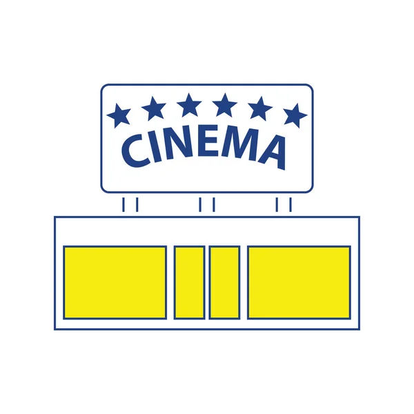 Icono Entrada Cine Diseño Línea Delgada Ilustración Vectorial — Vector de stock