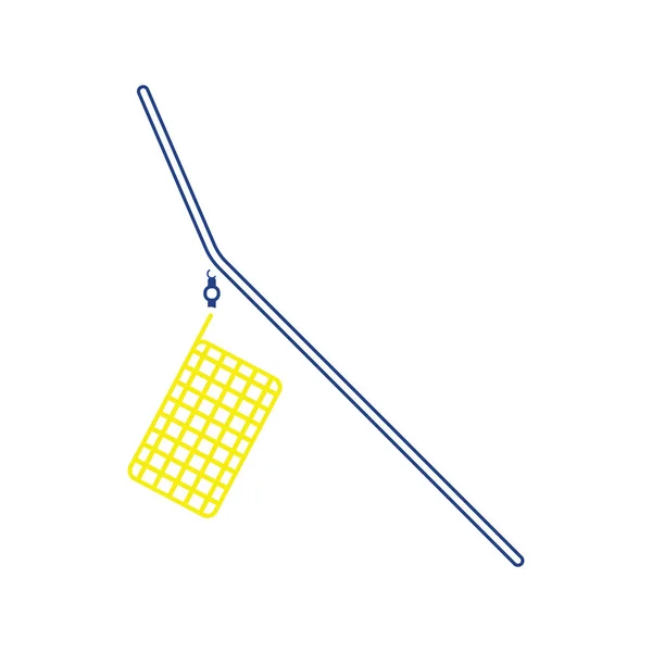 釣りフィーダー網のアイコン 細い線のデザイン ベクトル図 — ストックベクタ