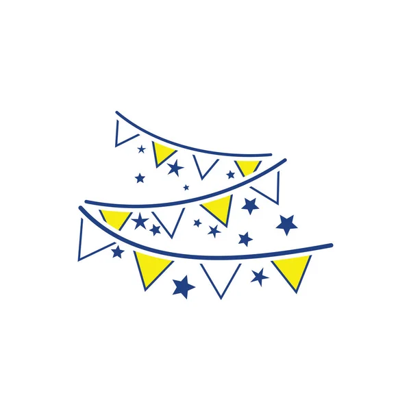 Ikona Párty Girlanda Tenká Linie Design Vektorové Ilustrace — Stockový vektor
