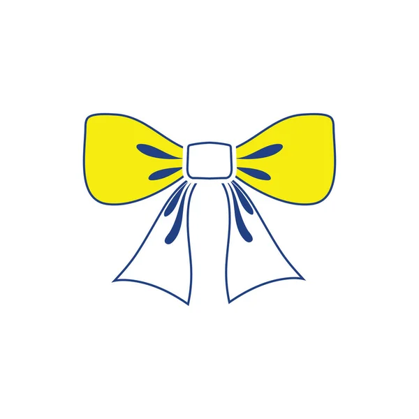 パーティー弓アイコン 細い線のデザイン ベクトル図 — ストックベクタ