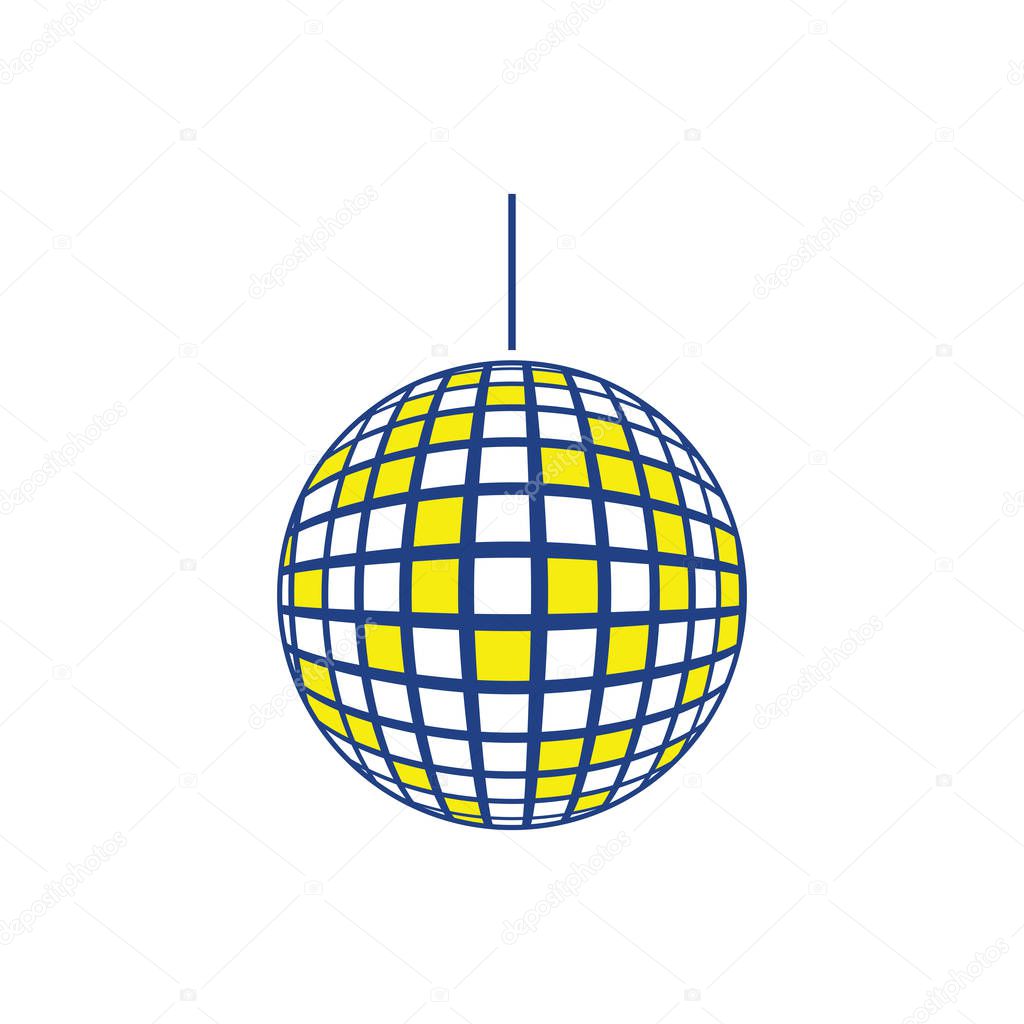 Party disco sphere icon. Thin line design. Vector illustration.