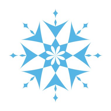 Kar tanesi süslü. Beyaz mavi. Vektör çizim.