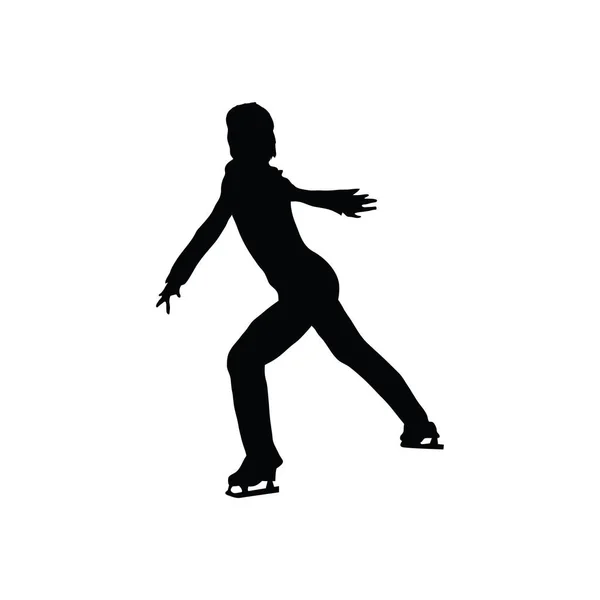 Figuur Skate Man Silhouet Zwart Wit Vectorillustratie — Stockvector