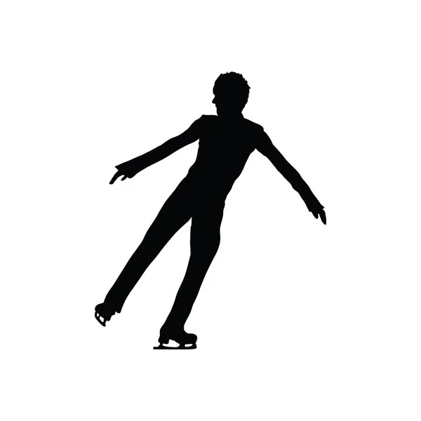 Σχήμα Πατινάζ Άνθρωπος Σιλουέτα Μαύρο Λευκό Εικονογράφηση Διάνυσμα — Διανυσματικό Αρχείο