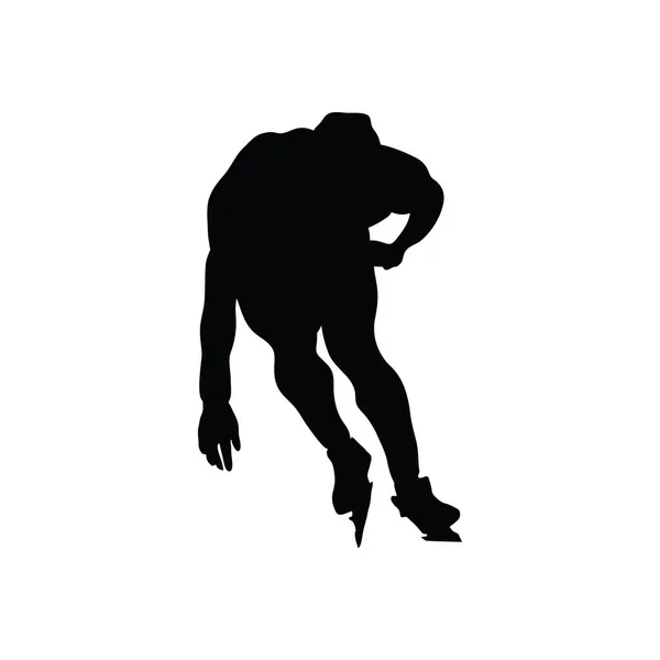 Silhouette Patineur Noir Sur Blanc Illustration Vectorielle — Image vectorielle