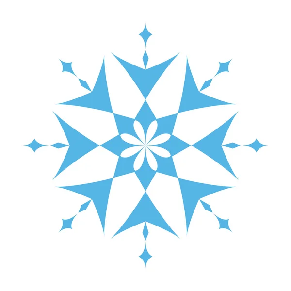 Sneeuwvlok Sierlijke Blauw Wit Vectorillustratie — Stockvector