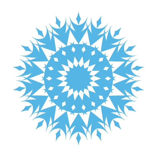 Sneeuwvlok Sierlijke Blauw Wit Vectorillustratie — Stockvector