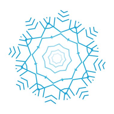 Kar tanesi süslü. Beyaz mavi. Vektör çizim.