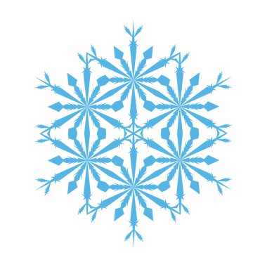 Kar tanesi süslü. Beyaz mavi. Vektör çizim.