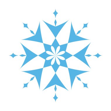 Kar tanesi süslü. Beyaz mavi. Vektör çizim.