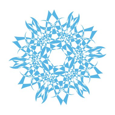 Kar tanesi süslü. Beyaz mavi. Vektör çizim.