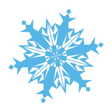 Kar tanesi süslü. Beyaz mavi. Vektör çizim.
