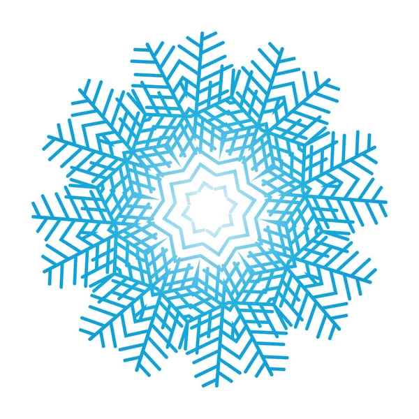 Floco Neve Ornamentado Azul Sobre Branco Ilustração Vetorial —  Vetores de Stock