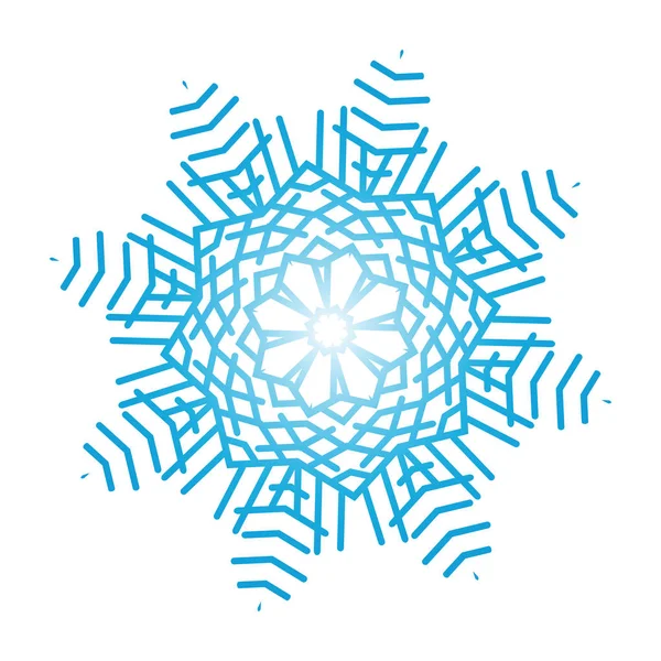 Снежинка Украшена Синий Белом Векторная Иллюстрация — стоковый вектор