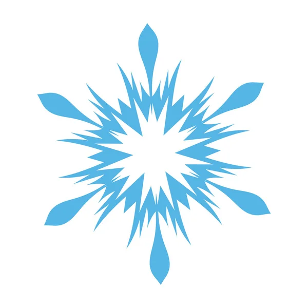 Sněhová Vločka Zdobené Modrá Bílém Pozadí Vektorové Ilustrace — Stockový vektor