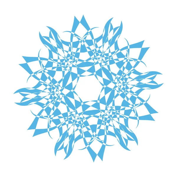 Copo Nieve Adornado Azul Sobre Blanco Ilustración Vectorial — Vector de stock