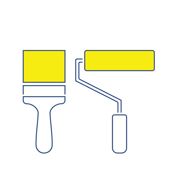 Icon of construction paint brushes — Stock Vector