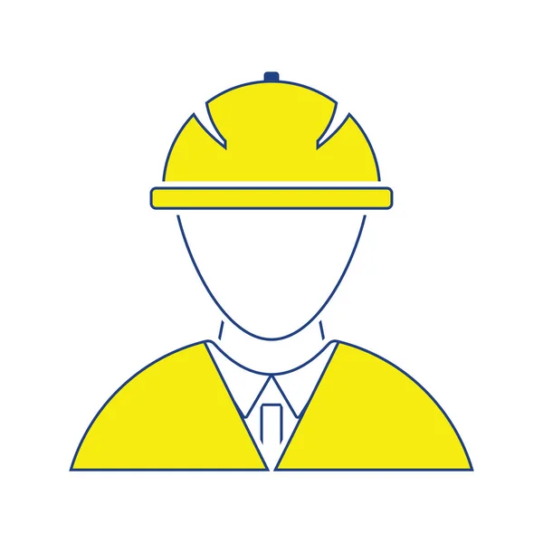 Icon of construction worker head in helmet — Stock Vector