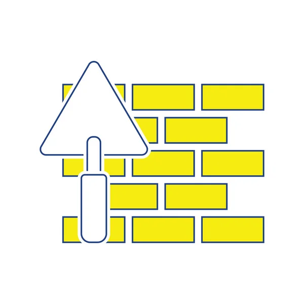 Ikoon van bakstenen muur met troffel — Stockvector