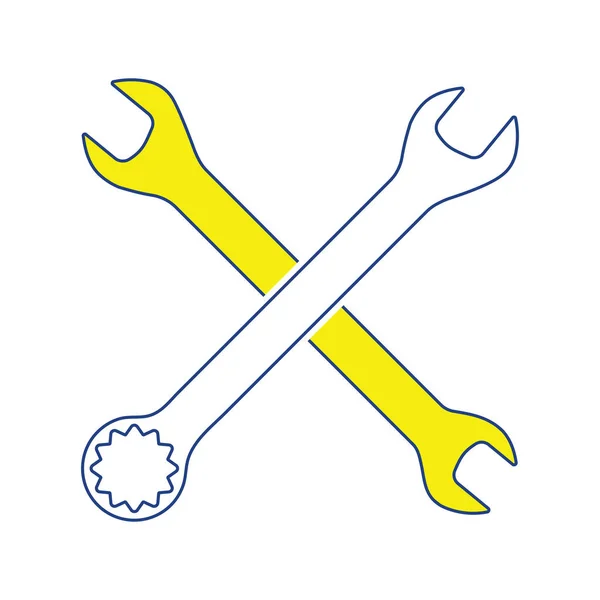 Icon of crossed wrench — Stock Vector