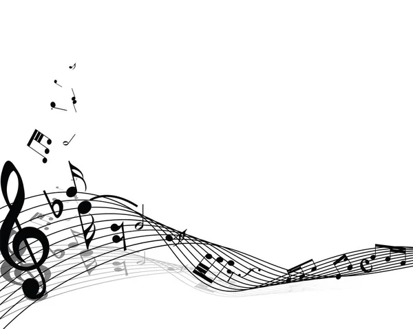 Personal de notas musicales — Vector de stock