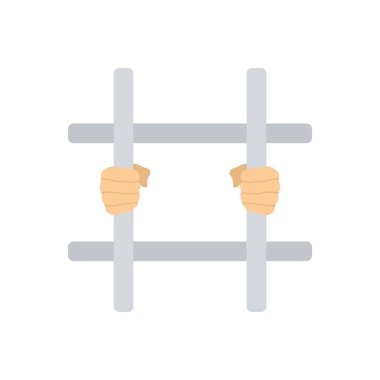 Prison Barlar simgesi holding eller