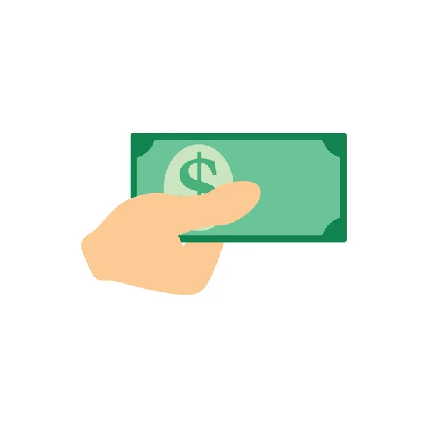 Εικονίδιο χέρι κρατώντας χρήματα — Διανυσματικό Αρχείο