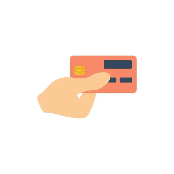 Hand holding credit card icon — Stock Vector