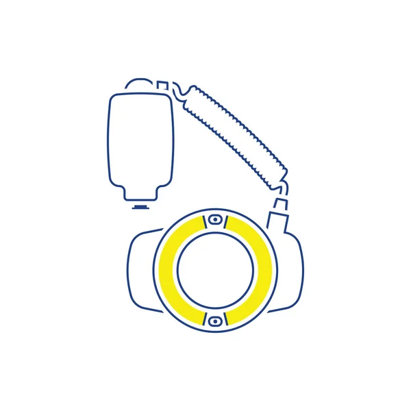 Hordozható kör makró flash ikon — Stock Vector