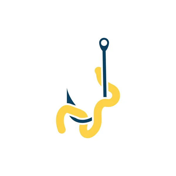 Іконка черв'яка на гачку — стоковий вектор