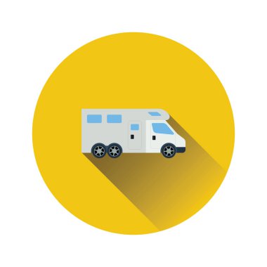 Kamp aile karavan araba UI renklerde düz tasarım simgesi. Vektör çizim.