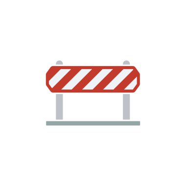 İnşaat çiti simgesi. Düz dizayn. Vektör illüstrasyonu.