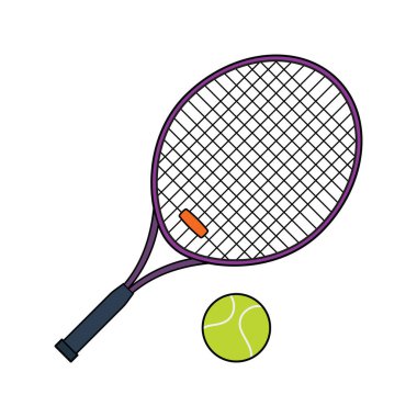 Tenis roket ve topu düz tasarım simgesi