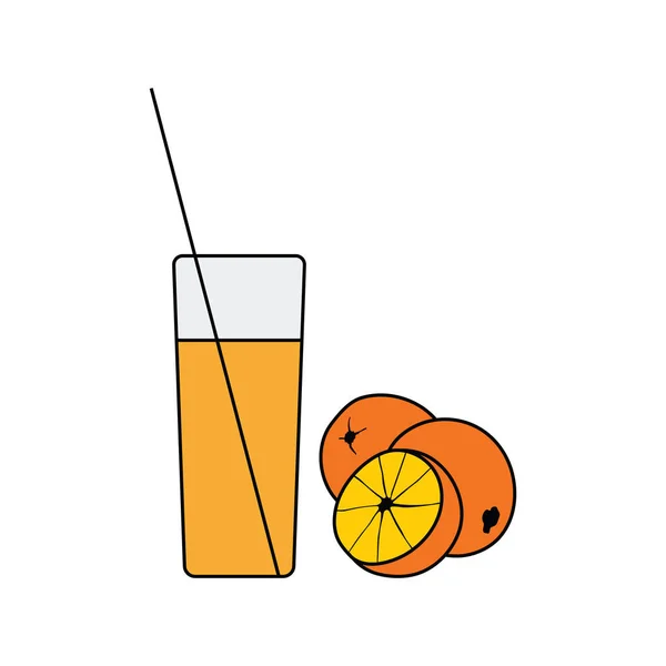 Icona di design piatto di vetro succo d'arancia — Vettoriale Stock