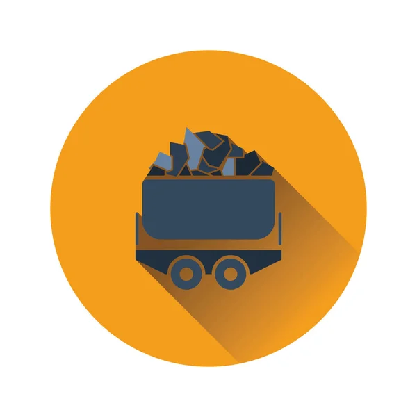 Minería carro de carbón icono — Vector de stock